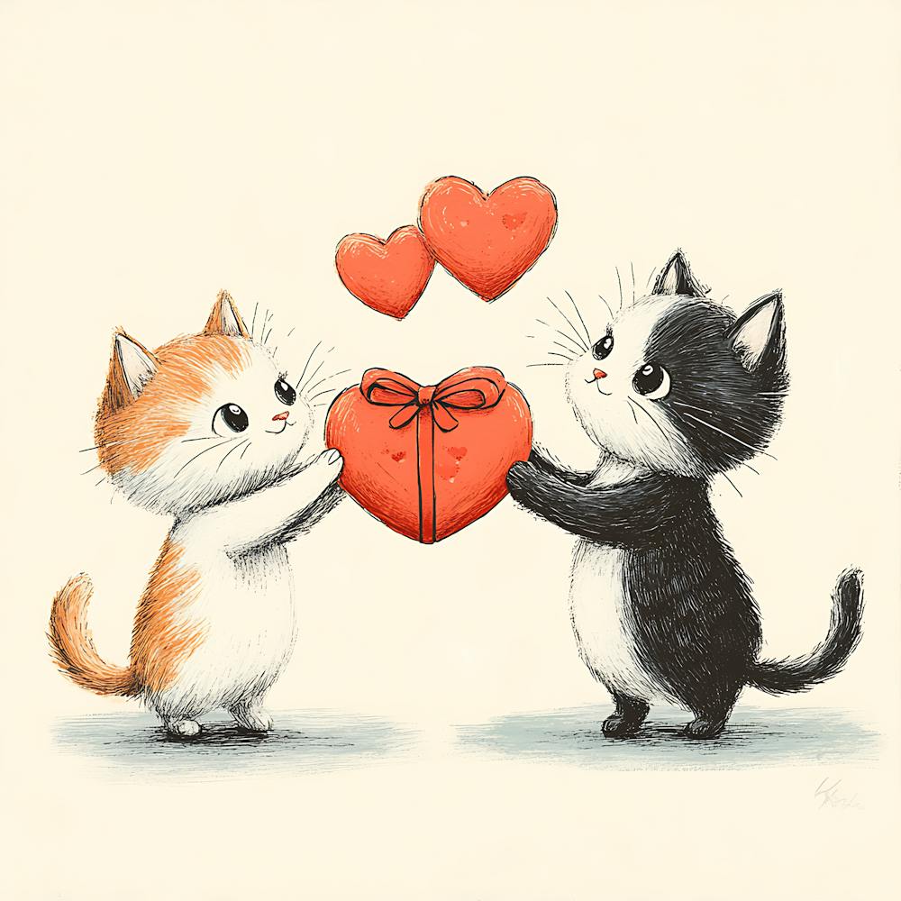 Charming Cats Exchange Heart