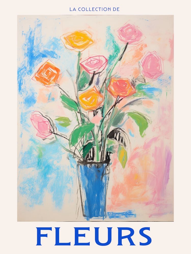 French Flower Poster Rose