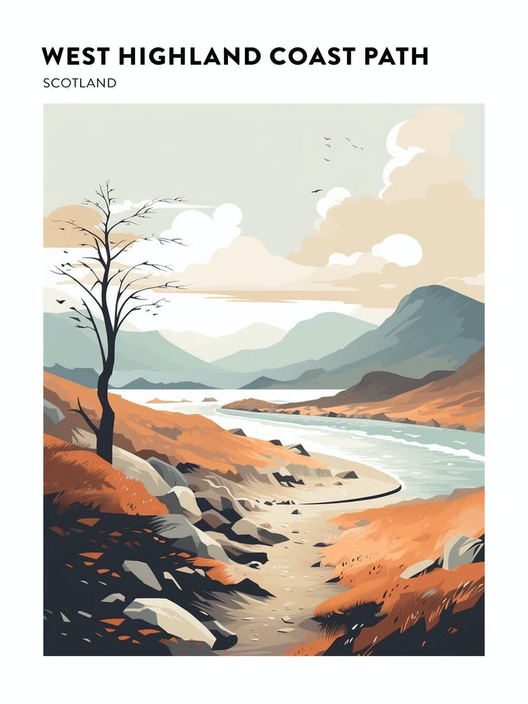 West Highland Coast Path Scotland 1 Hiking Trail Landscape Poster