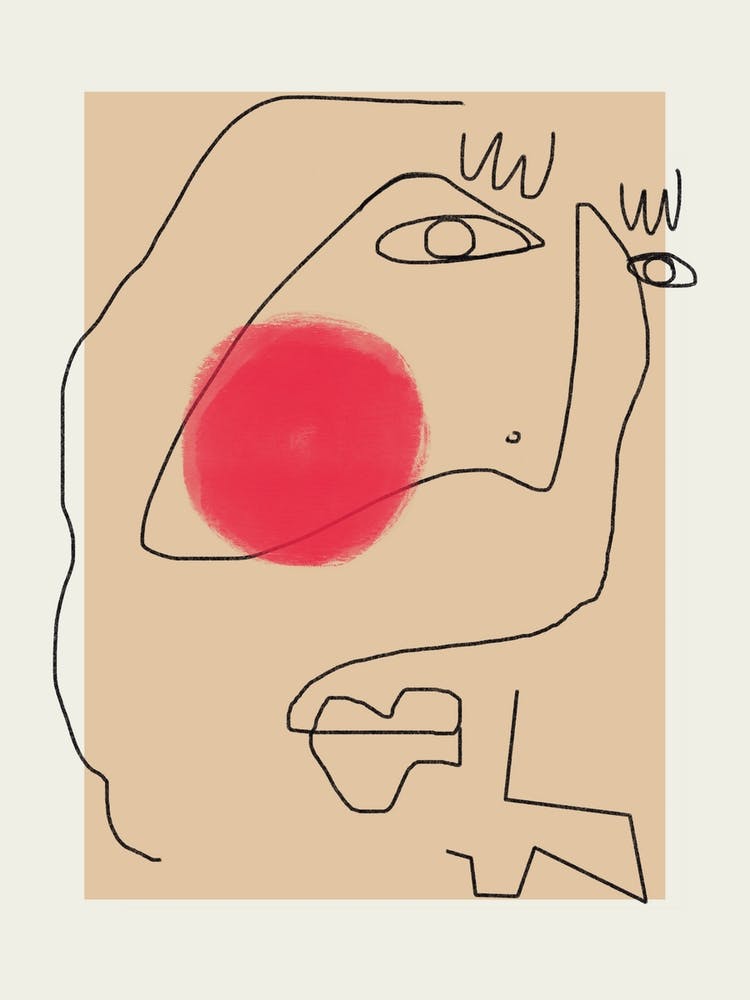 Line Art Weihnachtsmann