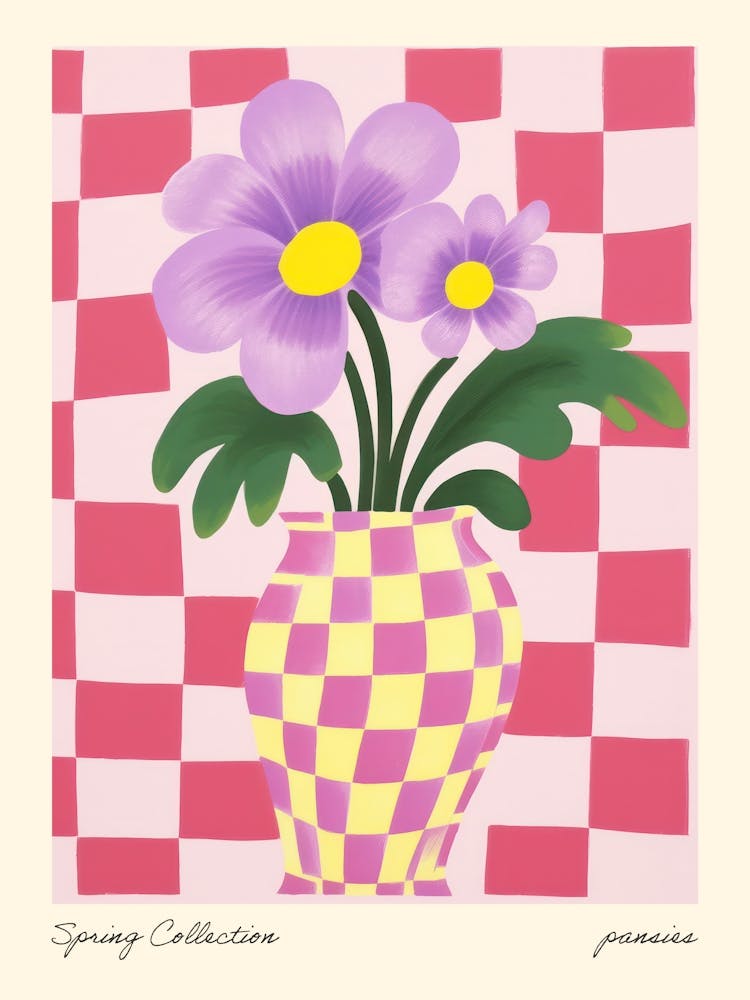 Spring Collection Pansies Flower Vase 1