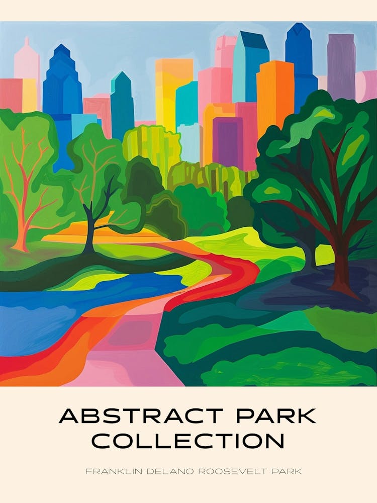 Abstract Park Collection Poster Franklin Delano Roosevelt Park Philadelphia