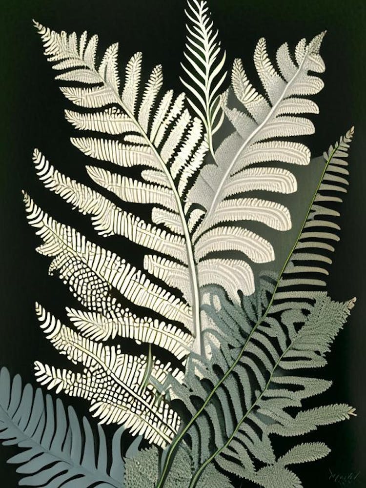 Silver Lace Fern Rousseau Inspired