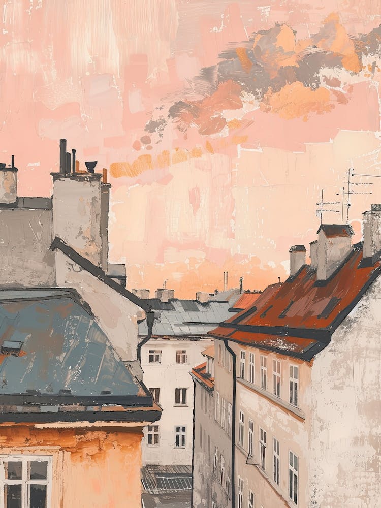 Vienna Rooftops Morning Skyline 2