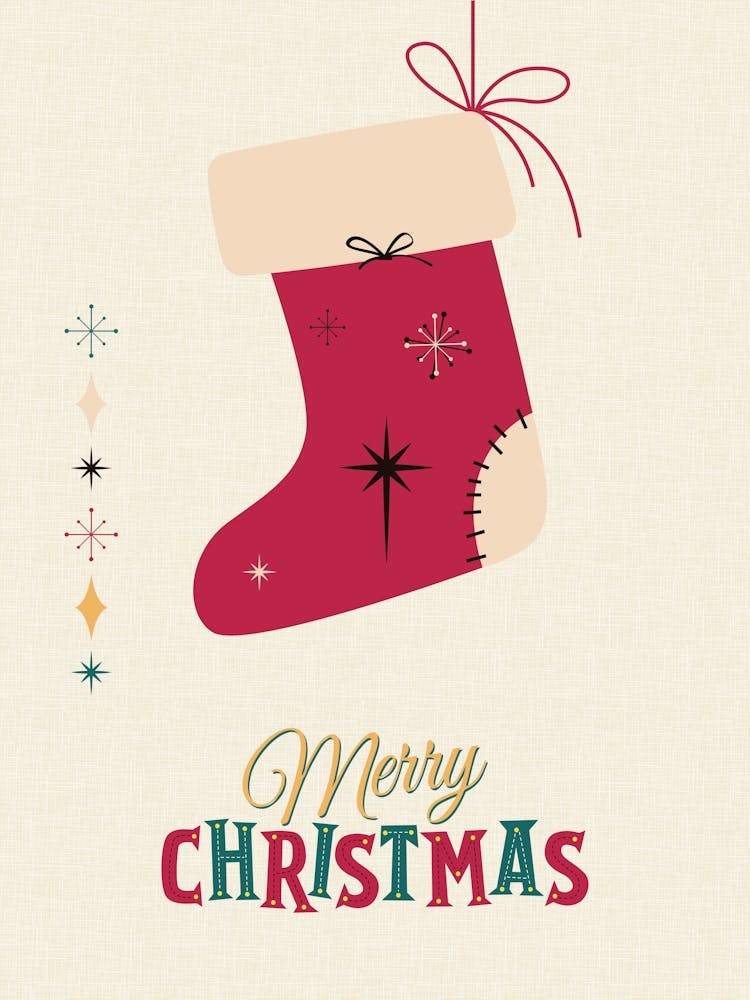 Mid Century Modern Christmas Stocking