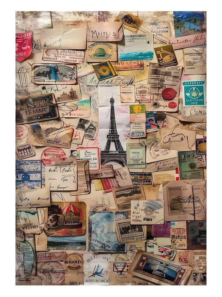 Travel Vintage Paris France Print