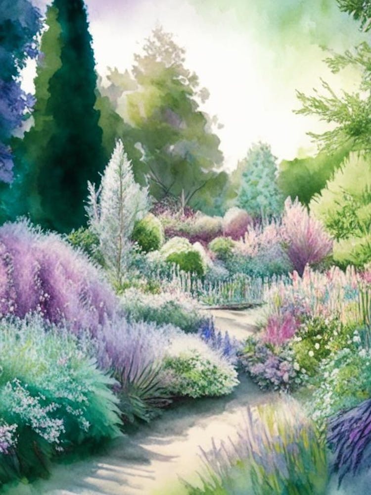 Chanticleer Garden, Usa Pastel Watercolour