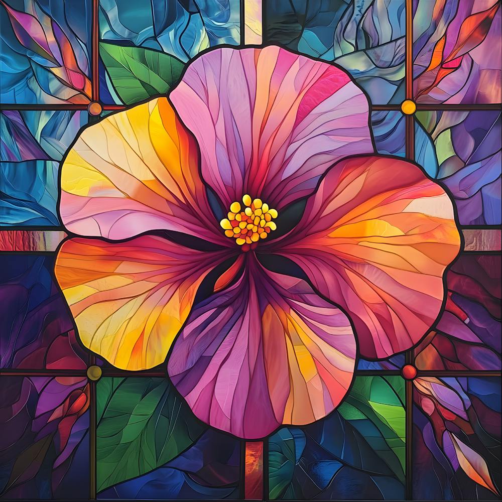 Fleurs Vitrail Sublimation 16