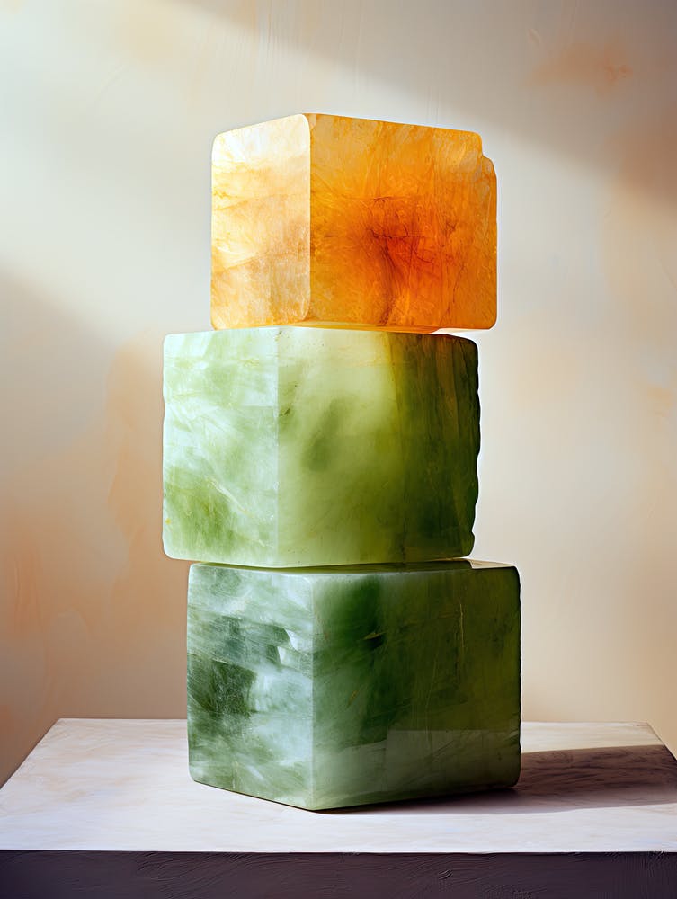 Trois Blocs De Jade, Art de Pierres