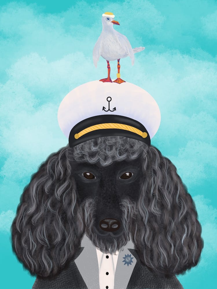 Captain Dog with a Bestie Seagull