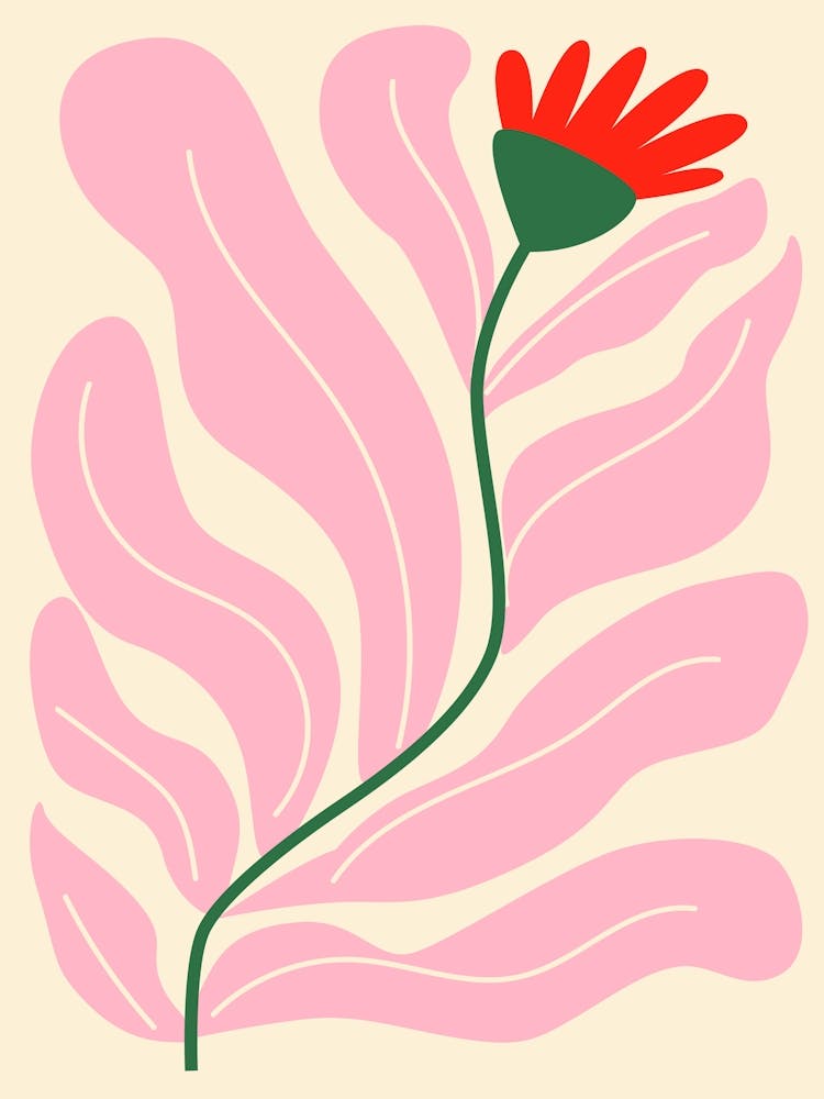 Abstract Droopy Flower Art