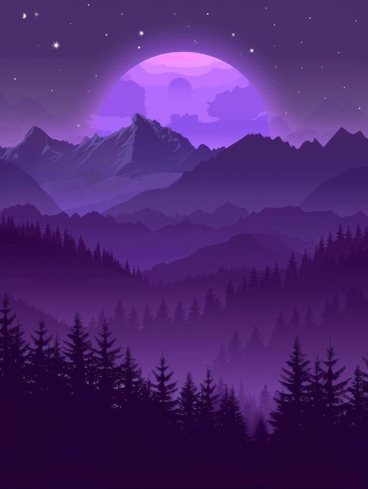 Purple Mountain Landscape 1