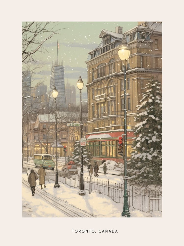 Vintage Winter Poster Toronto Canada 1
