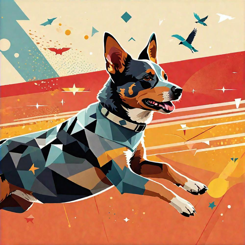 Blue Heeler Out for a Run