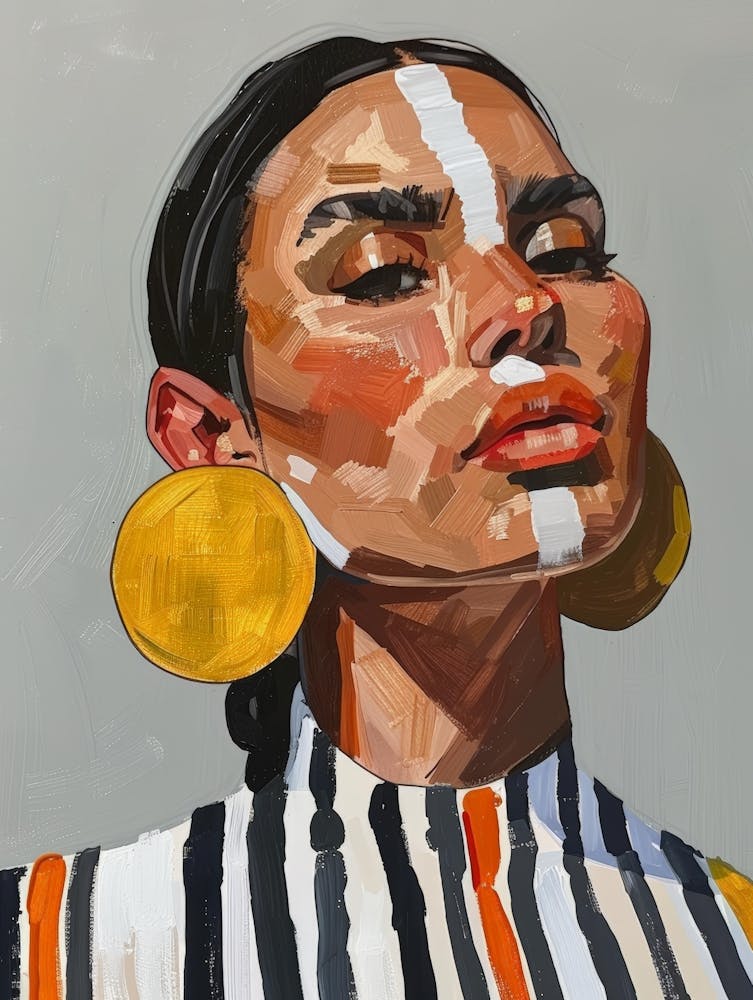 Woman With Gold Earrings 3