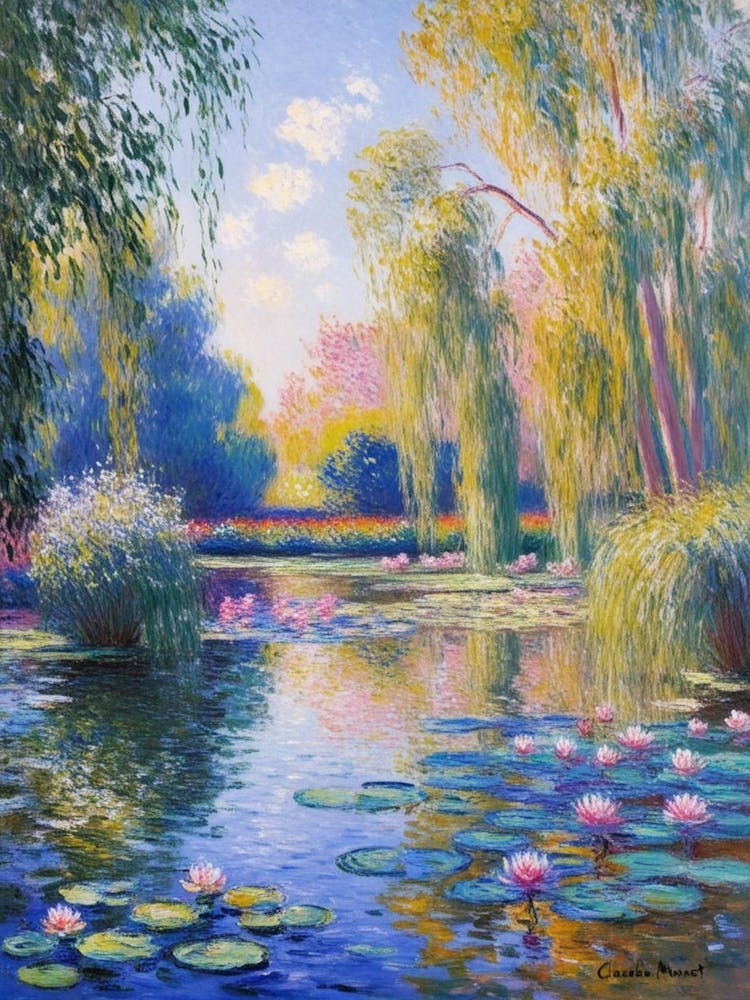 Water Lily Pond Inspired By Claude Monet