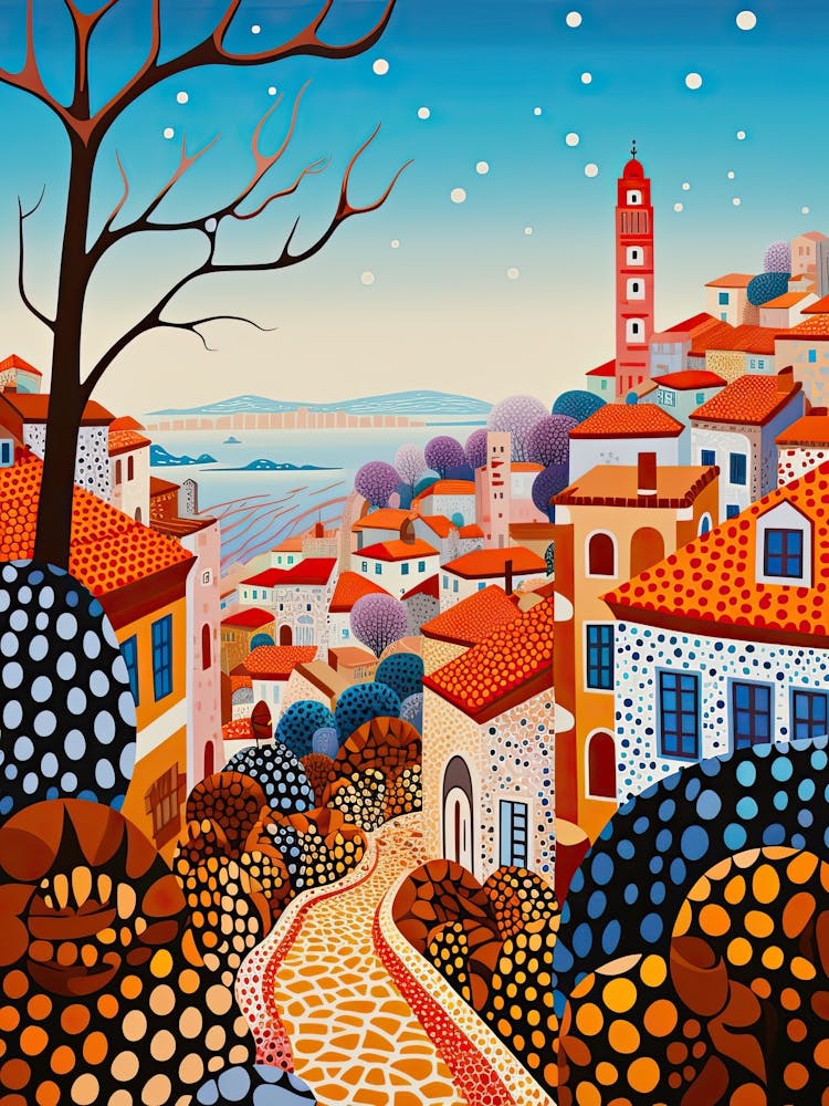 Lisbon, Illustration In The Style Of Pop Art 1