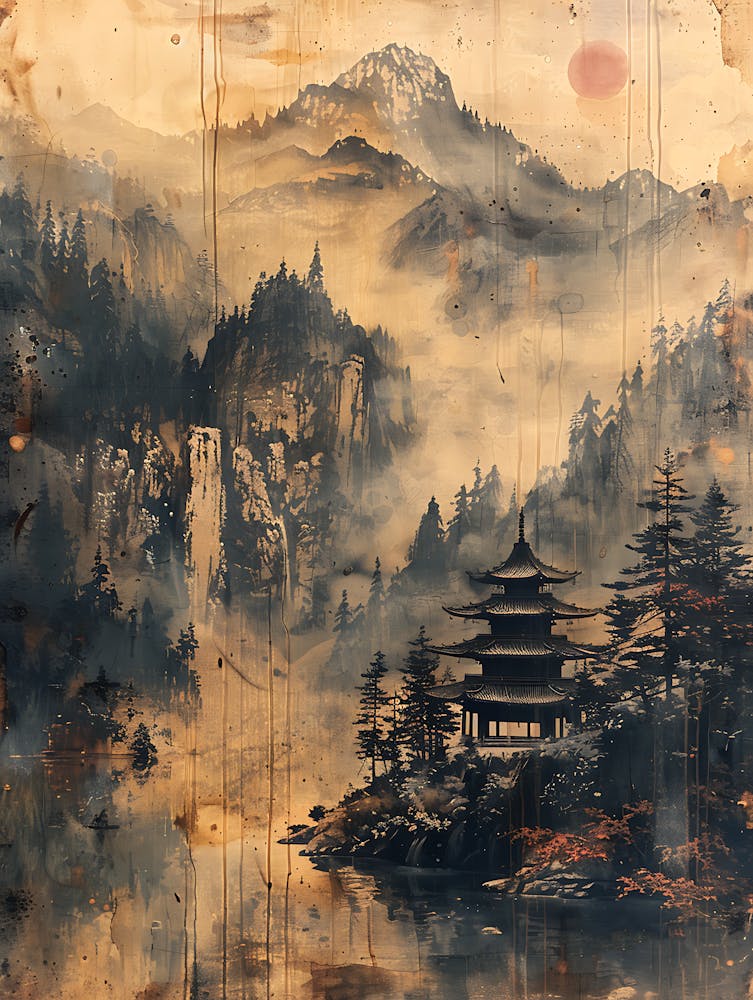 Antike Chinesische Landschaftsmalerei 7