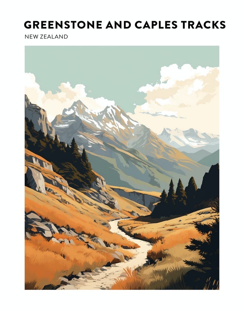 Greenstone And Caples Tracks New Zealand 2 Hiking Trail Landscape Poster