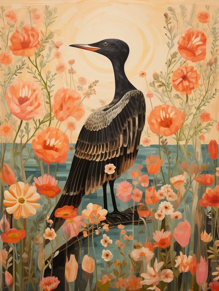 Cormorant 2 Detailed Bird Painting