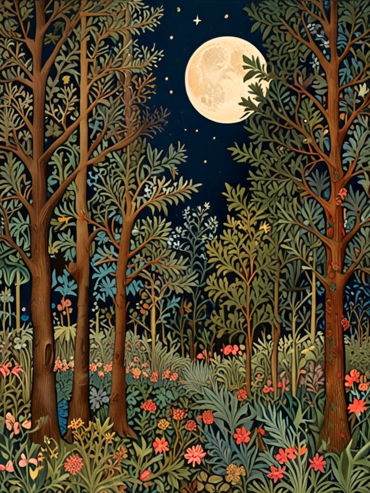william morris Moonlight In The Forest 7