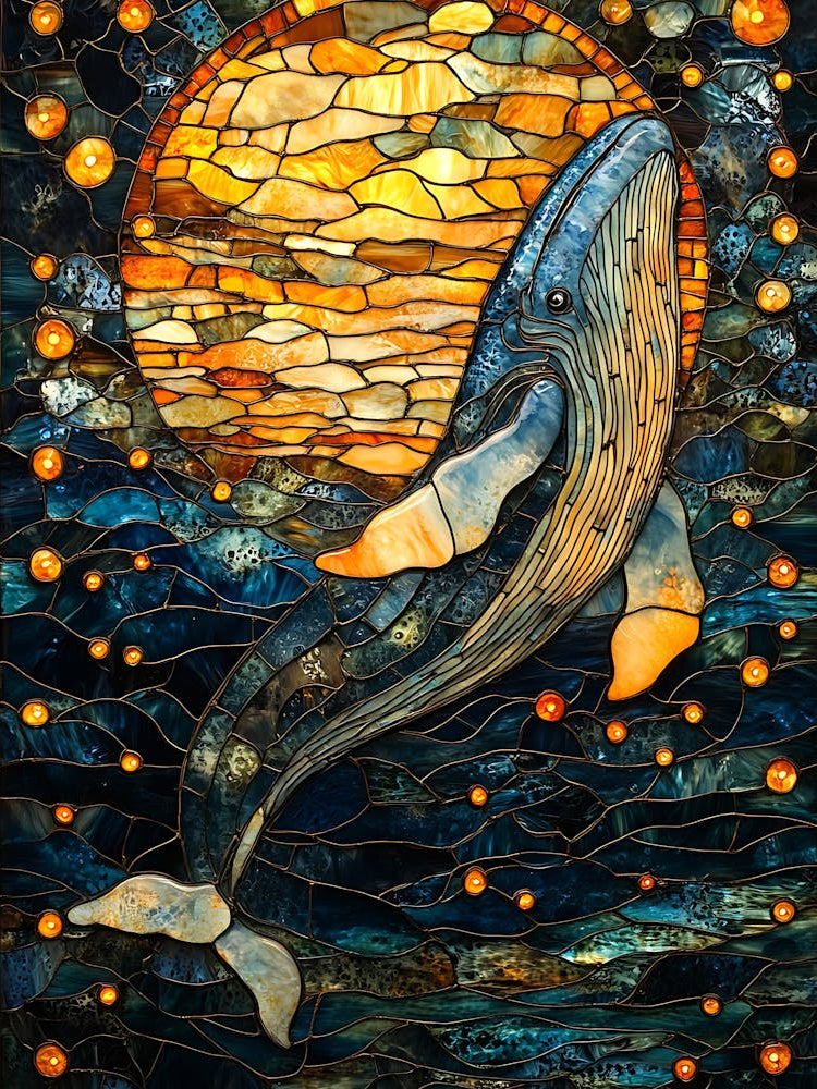 Stunning Stained Glass Whale 14