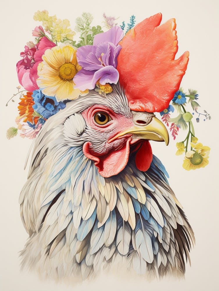 Bird With A Flower Crown Chicken 3