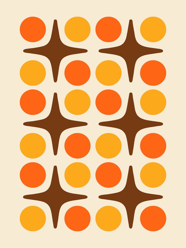 Retro Danish Modern Starburst Composition