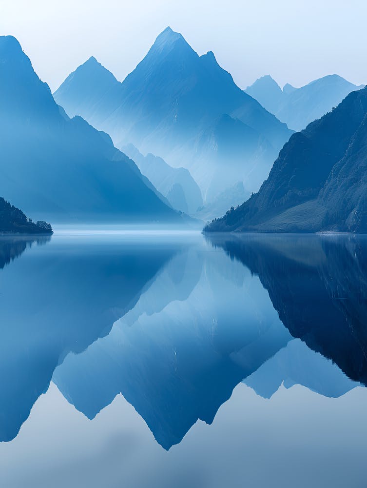 Reflection Of Mountains In A Lake
