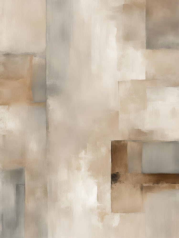 Abstract Beige Neutral Brush Art