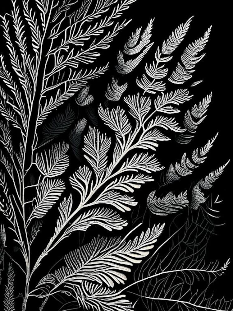 Pine Leaf Linocut