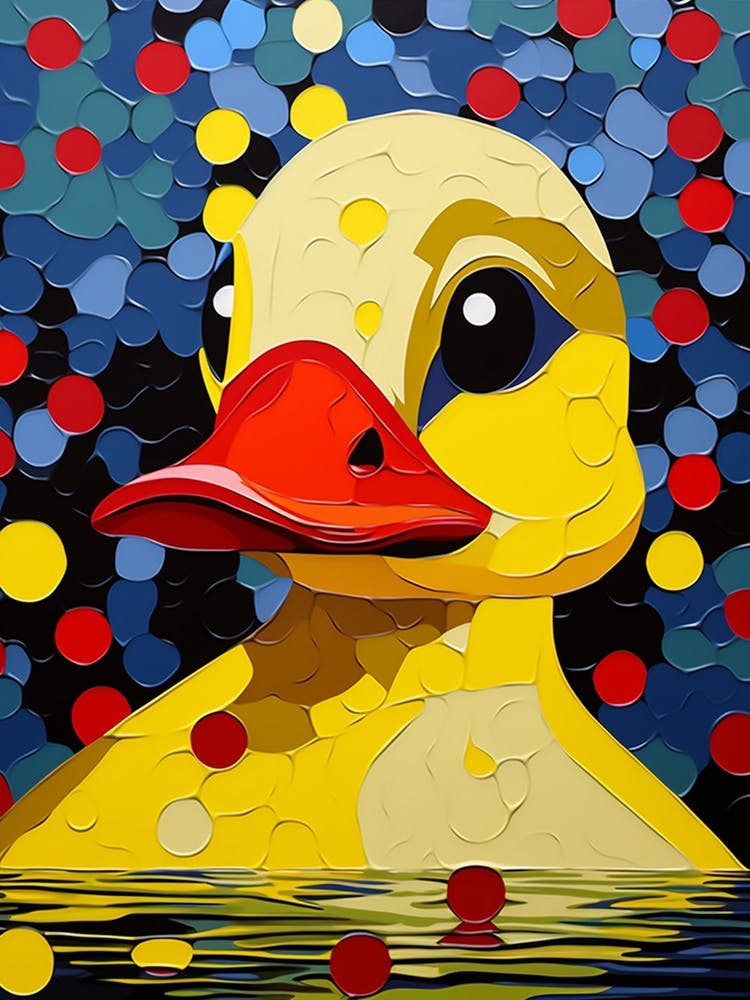 Impasto Dotty Pop Art Duck