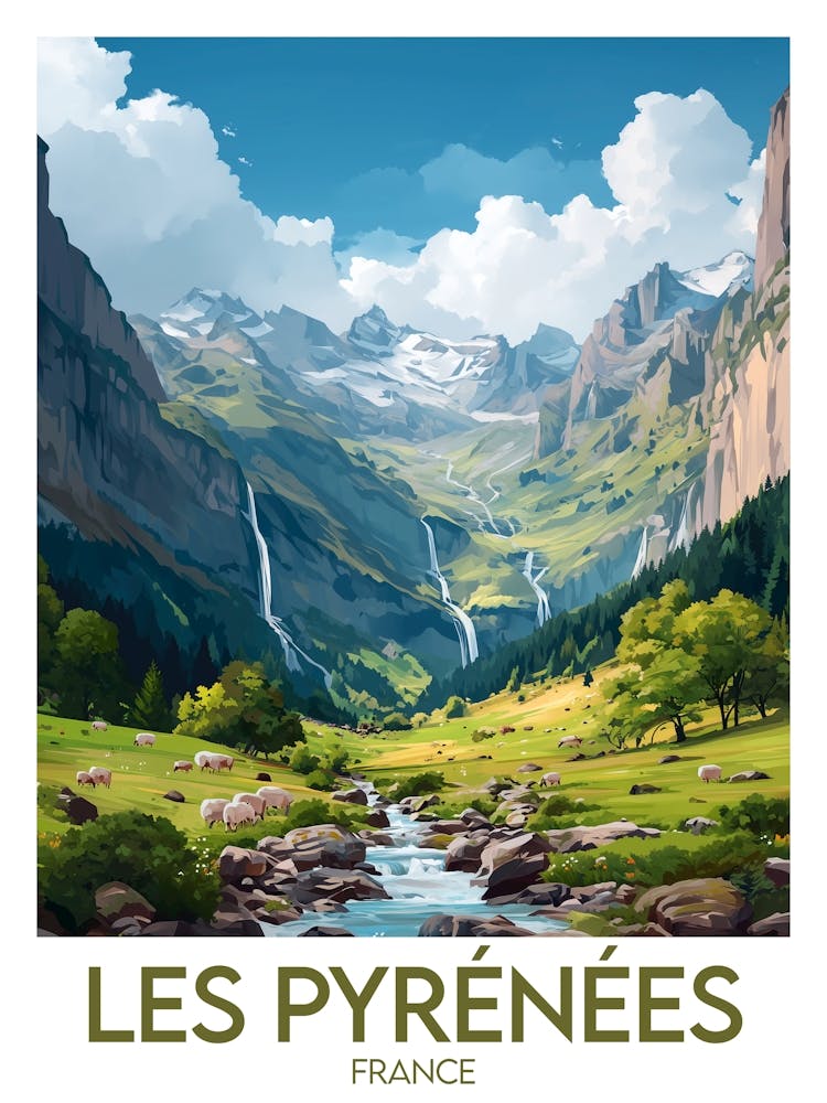 Affiche de voyage Les Pyrénées 1