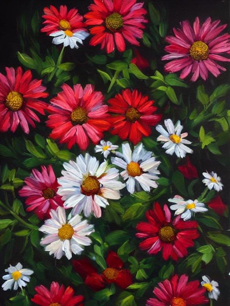 Daisies Still Life Oil Painting Flower
