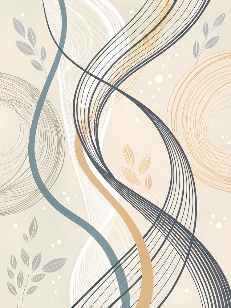 Abstract Botanical Lines Minimalist Nature Art