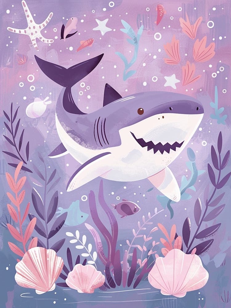 Purple Nurse Shark Illustration 1