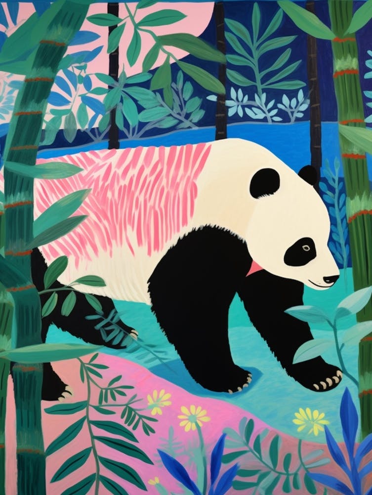 Maximalist Animal Painting Giant Panda 2