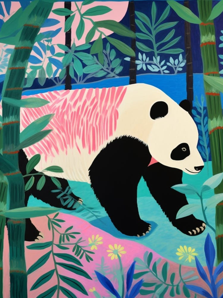 Maximalist Animal Painting Giant Panda 2