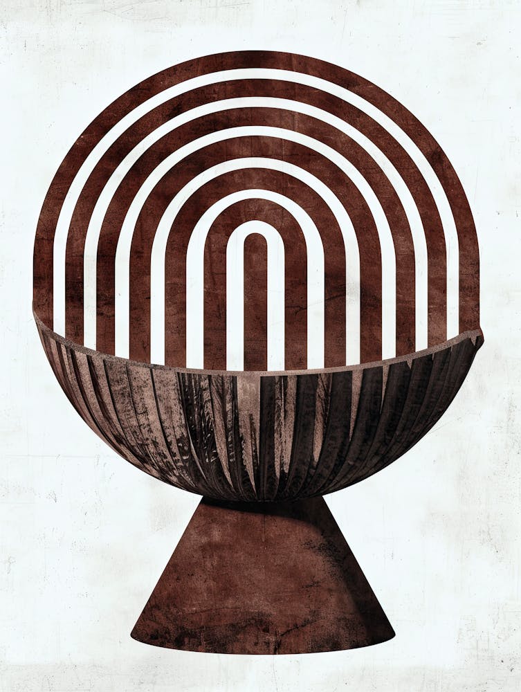 Bowl With Spirals Minimalist, Bauhaus