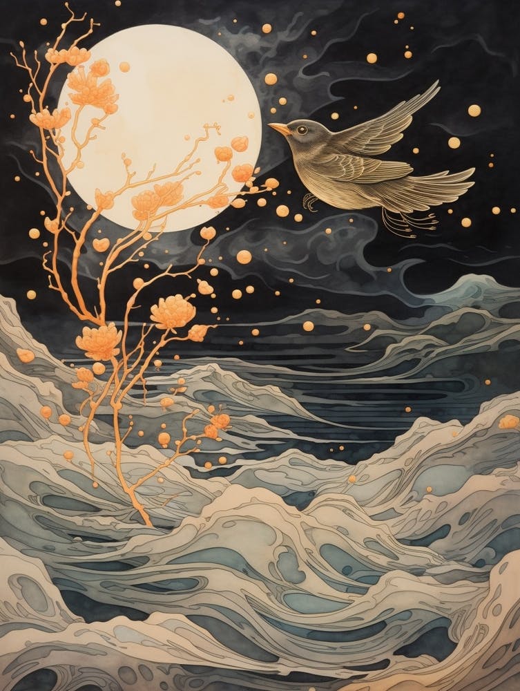 Robin 3 Gold Detail Painting