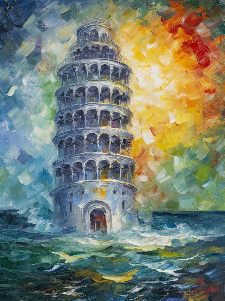 Tower Of Pisa Monet Style 1