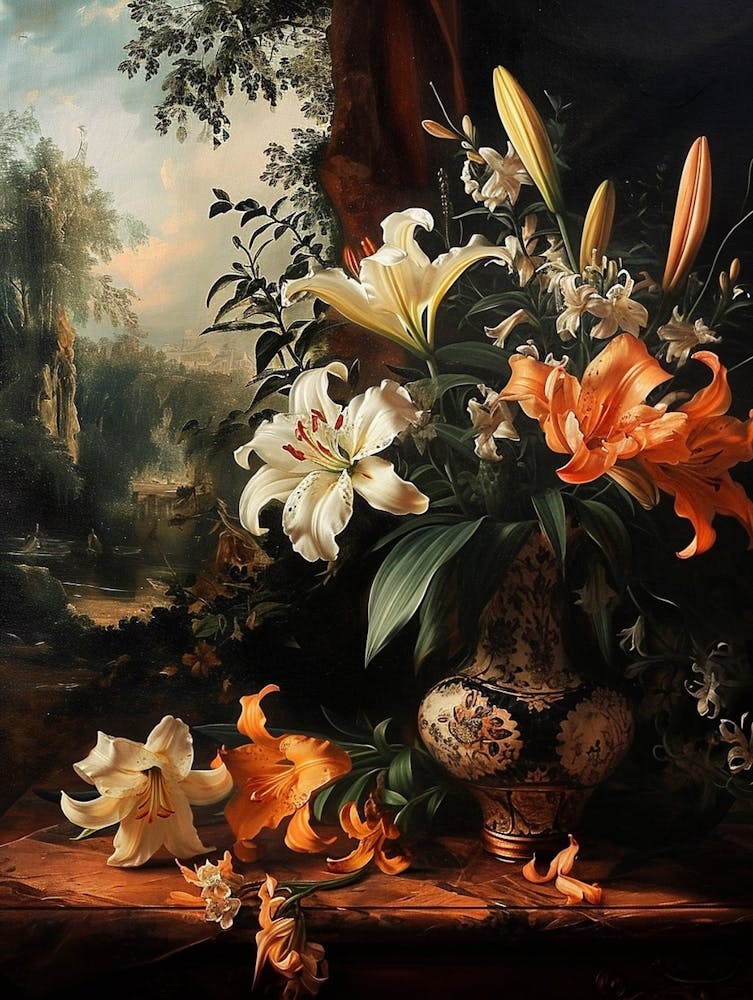 Barockes Blumenstillleben Lilie 1