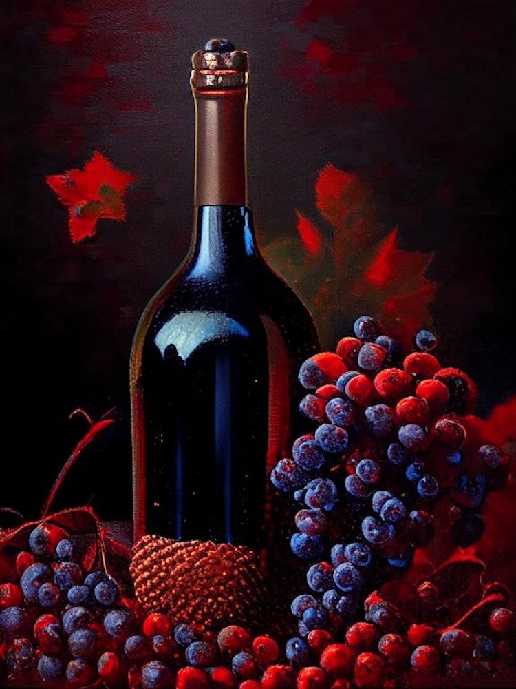 Carignan Wein Pointillismus Cocktail Poster