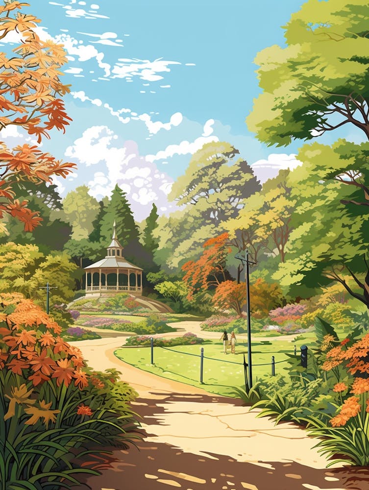 Christchurch Botanic Gardens New Zealand Illustration 