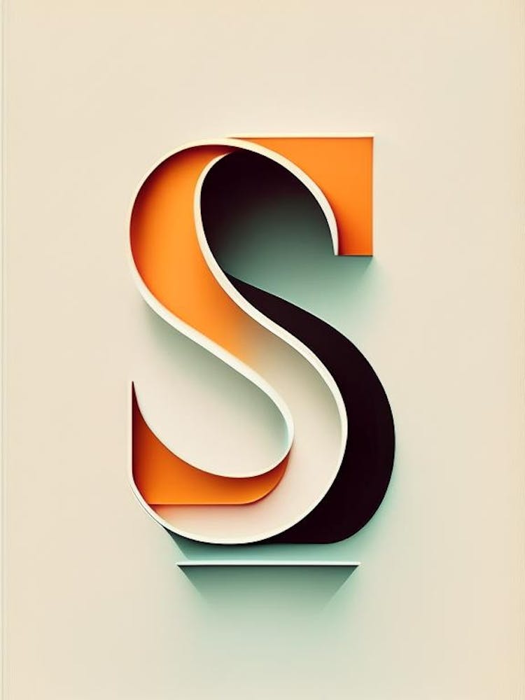 S, Letter, Alphabet Retro Minimal 2