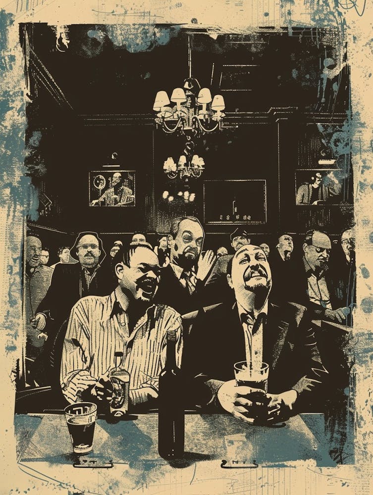 Duotone Illustration Comedy Club Austin Texas 2