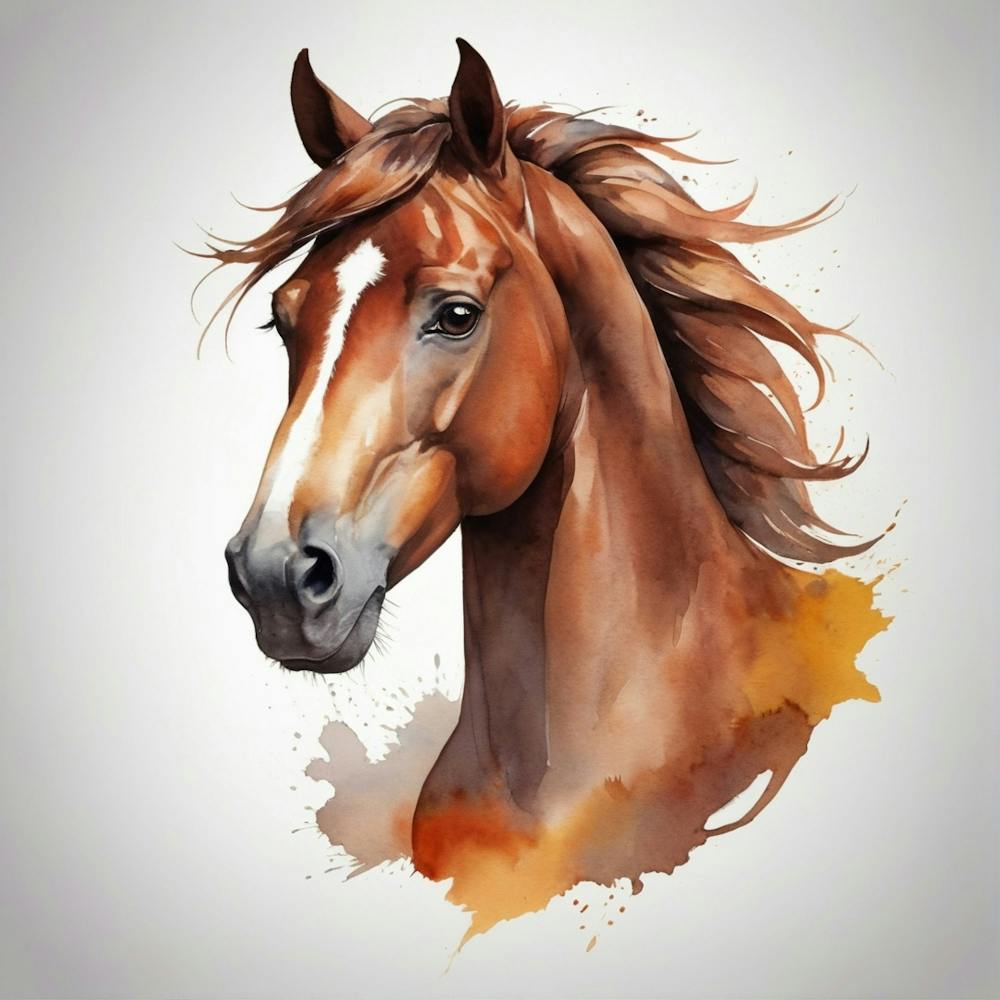 Horse Head Watercolor