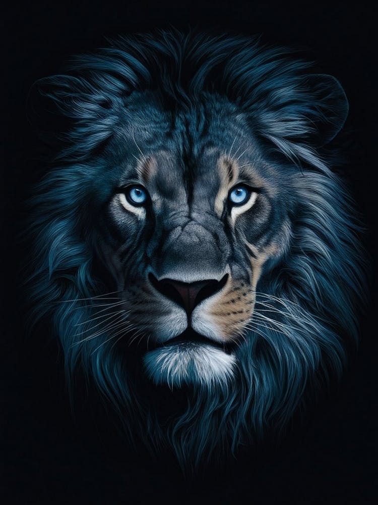 Lion With Blue Eyes