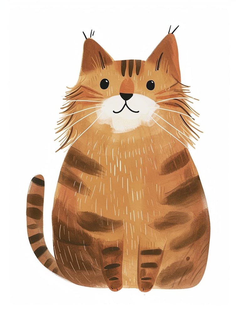Ragamuffin Cat Clipart Illustration 4