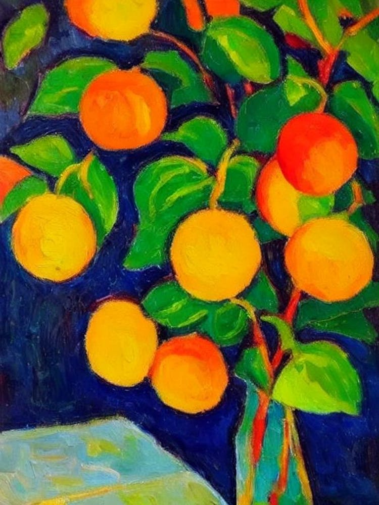 Physalis 2 Fruit Vibrant Matisse Inspired Painting Fruit